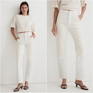 Madewell Jeans The '90s Straight: Two-Tone Workwear Edition White 33 NWT New